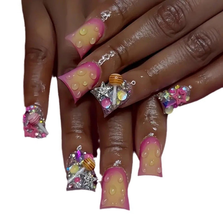 Artistic 3D Gel Nail Art Extensions Kalsten