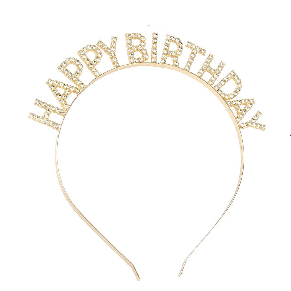 Ladies Glittering Headband with "Happy Birthday" Inscription Kalsten