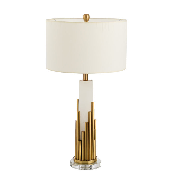 Modern Decorative Table Lamp with Sculptural Brass Design