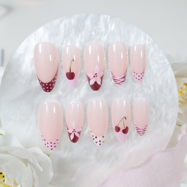 Nail art set with creative flower, heart and polka dot designs Kalsten