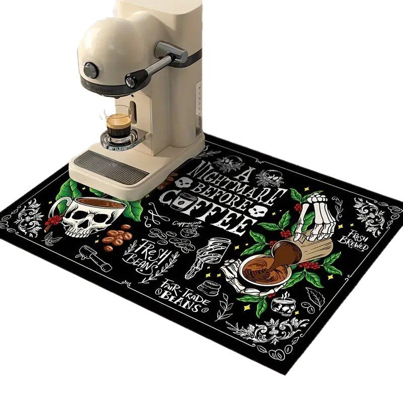 Coffee-Themed Kitchen Mat