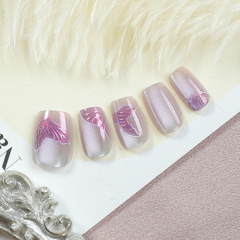 Elegant Glitter-Accent Press-On Nail Set