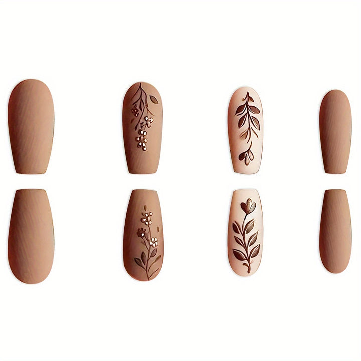 Elegant Floral Matte Nail Art Kalsten