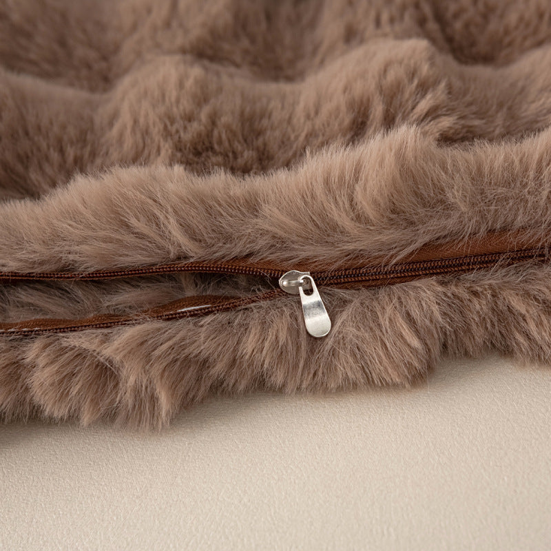 Luxurious Faux Fur Decorative Cushion