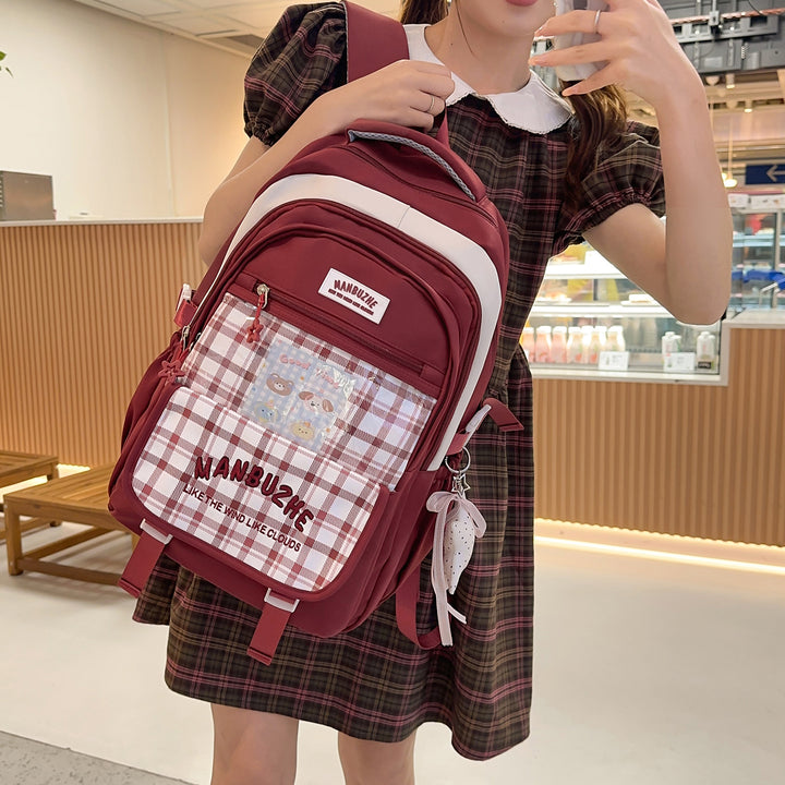 Trendy Spacious Backpack with Transparent Pocket Kalsten