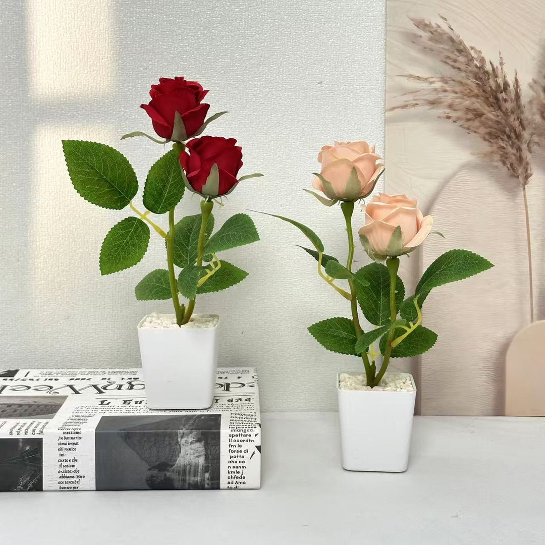 Lifelike Dual Rose Arrangement for Home Decor