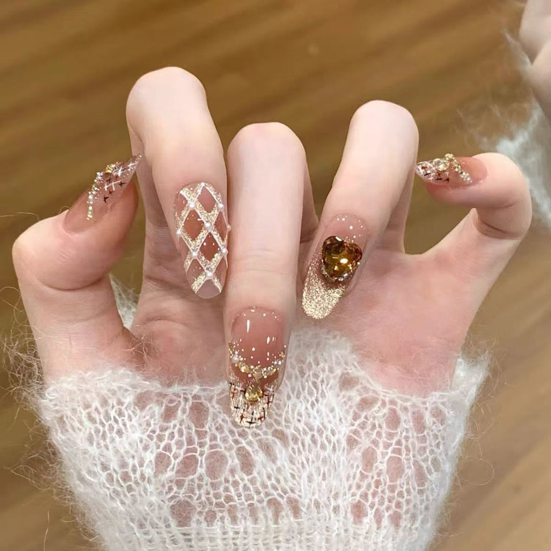 Glossy French Tip Press-On Nails Kalsten
