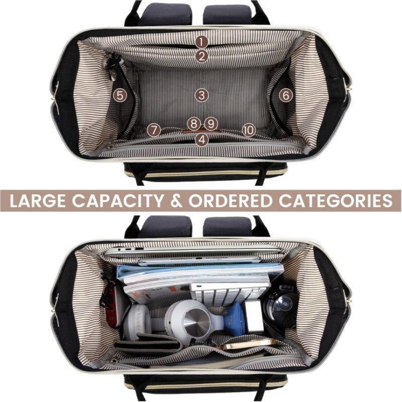 Multifunctional Backpack with Stylish Leather Accents Kalsten
