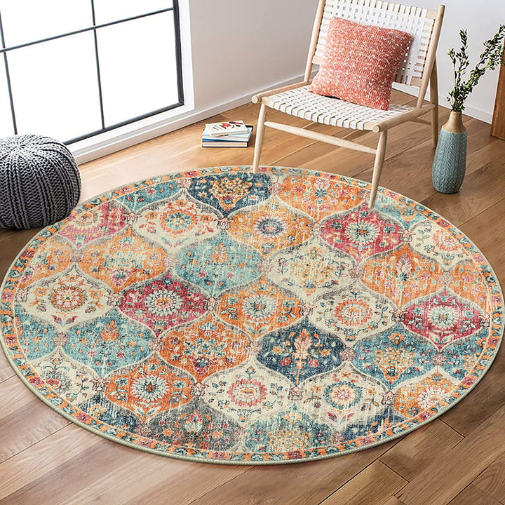 Vintage-Inspired Round Area Rug Kalsten 1791538299