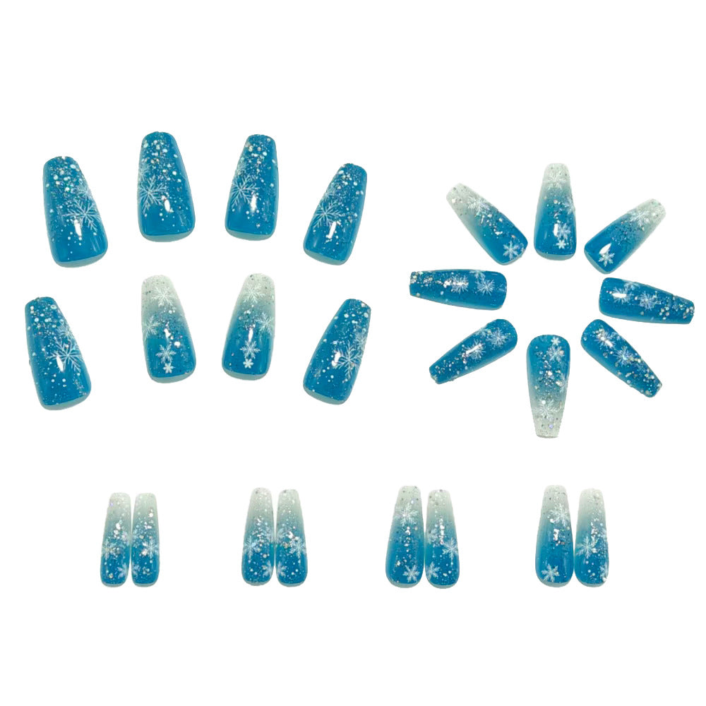 Glamorous artificial nails with winter snowflake design Kalsten