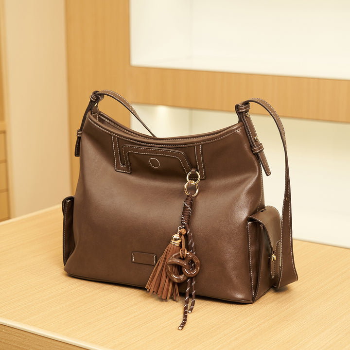 Chic Leather Hobo Handbag