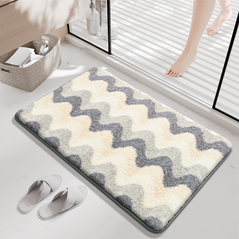 Decorative Wave Pattern Bath Mat Kalsten