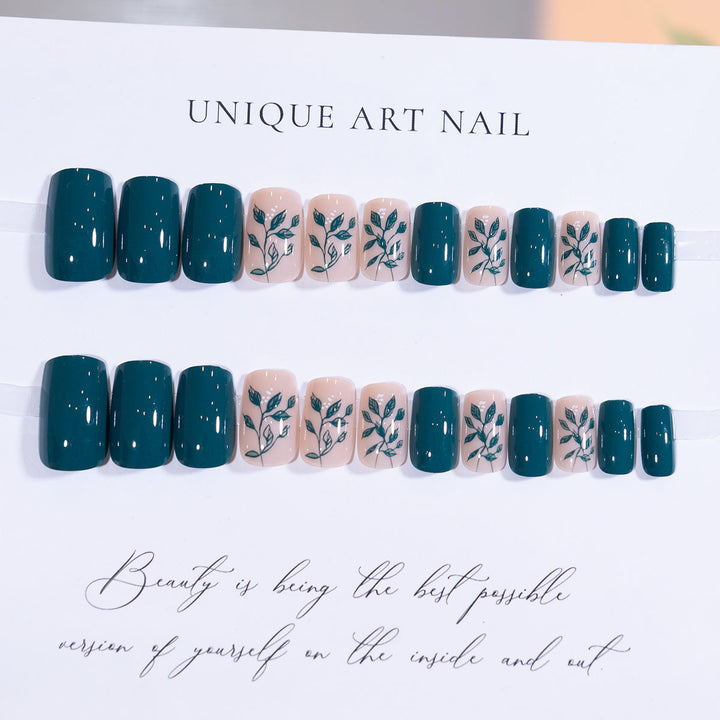 Elegant Artistic Botanical Press-On Nails