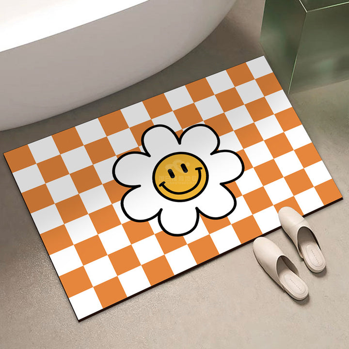 Playful Checkered Bath Mat Kalsten