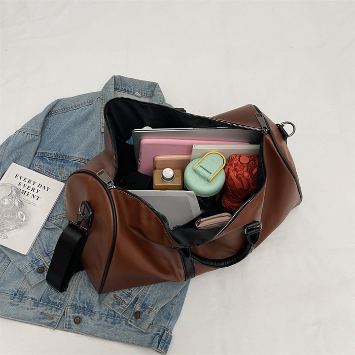 Premium Leather Weekender Duffel Bag