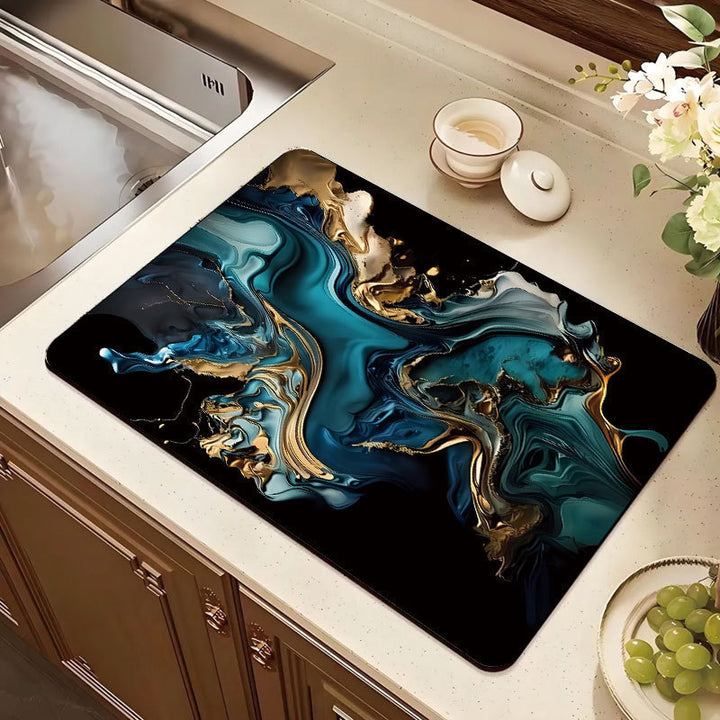 Stylish Marble Pattern Kitchen Mat Kalsten