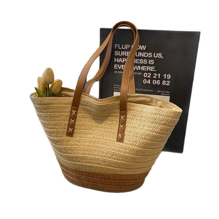 Stylish beach bag with leather handles Kalsten