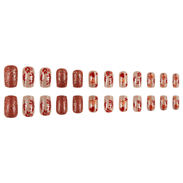 Decorative Autumn-Themed Press-On Nails Kalsten