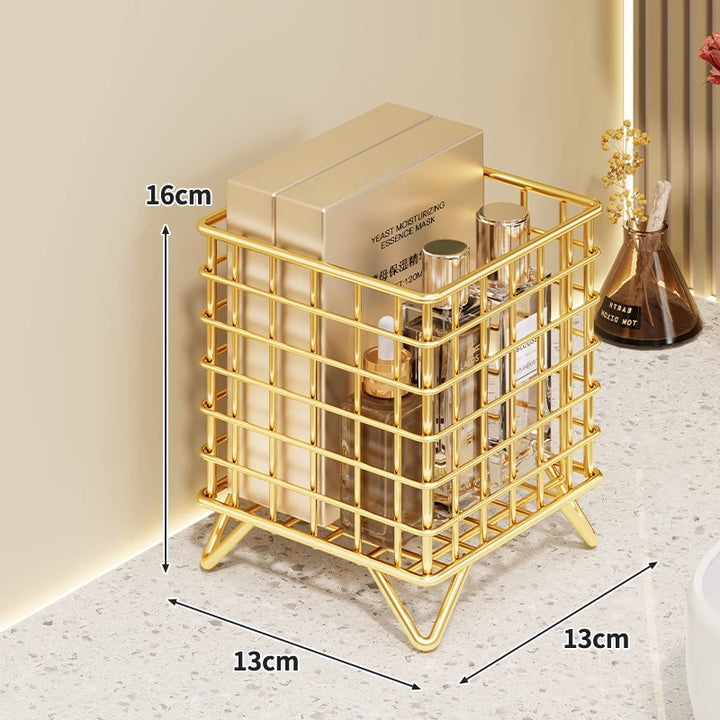 Square Metal Wire Vanity Organizer with Elevated Legs