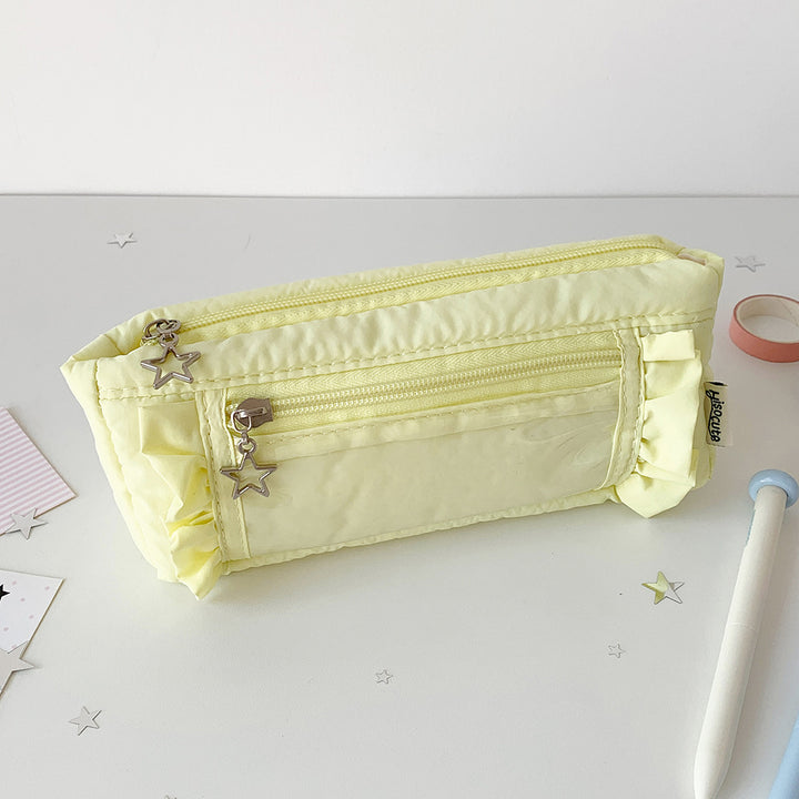 Star-Embellished Cosmetic Pencil Case