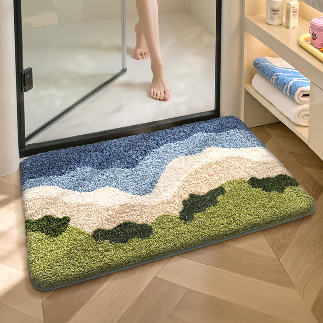 Soft Textured Abstract Pattern Bath Mat