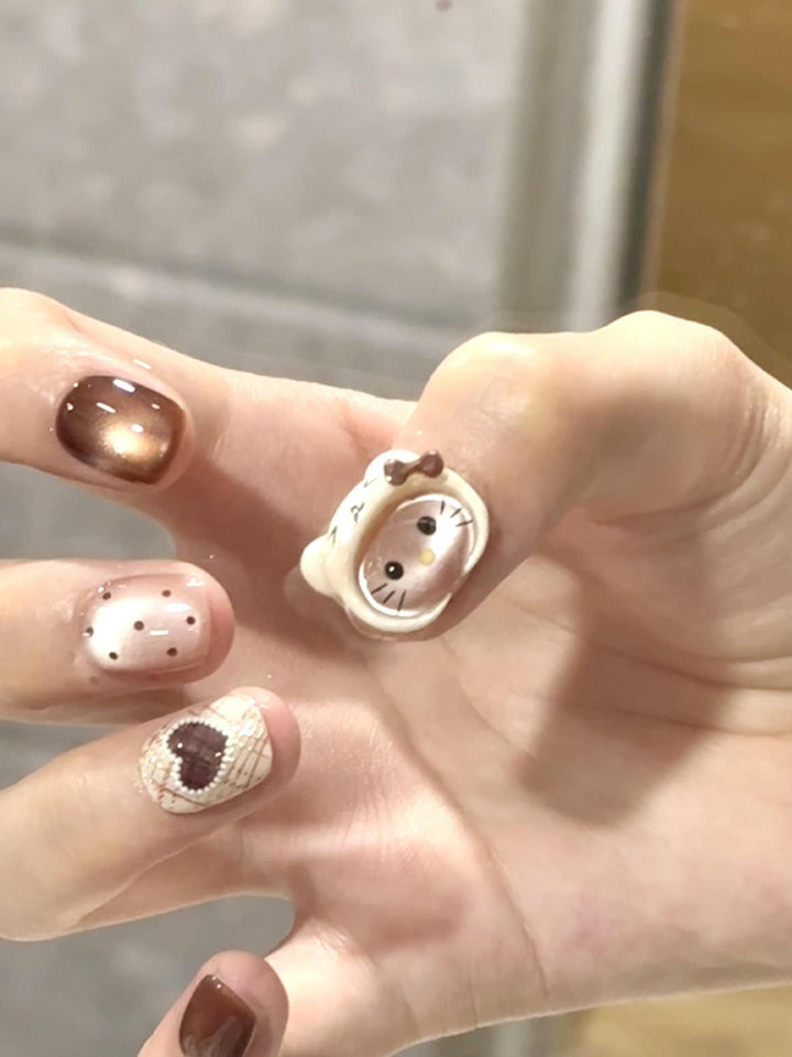 Artifical nails with Playful Animal Design Kalsten