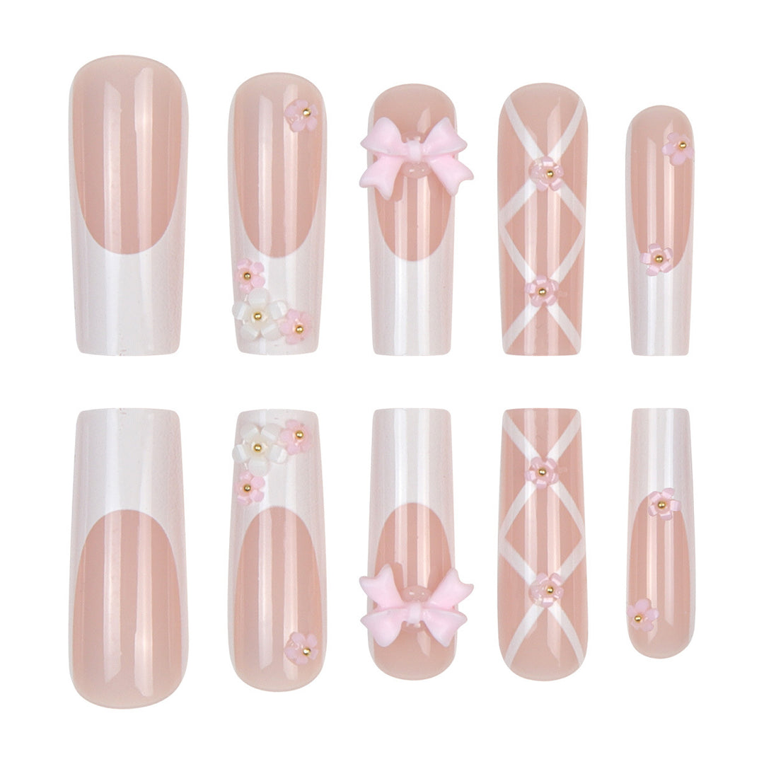 Decorative Elegant Long Acrylic Press-On Nails Kalsten