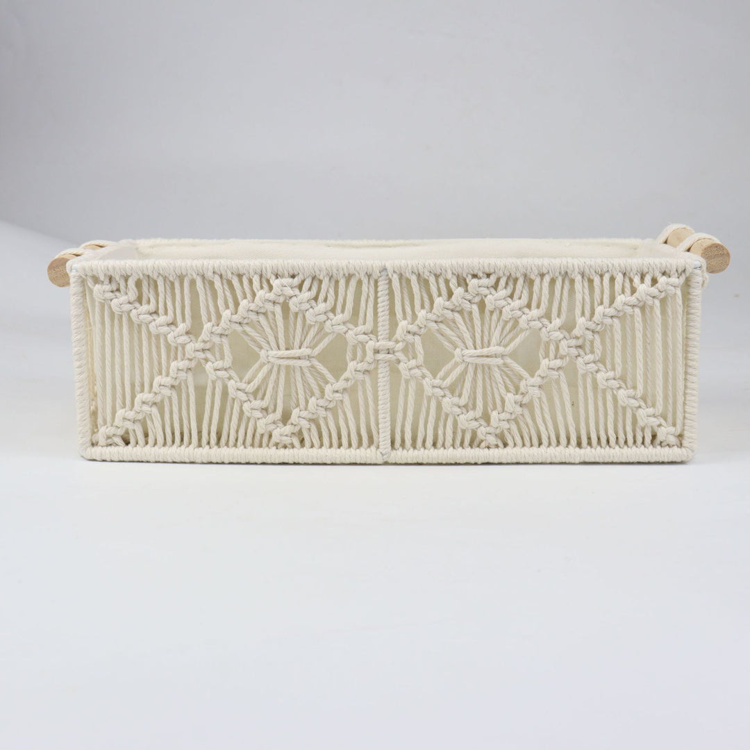 Storage basket with macrame pattern Kalsten
