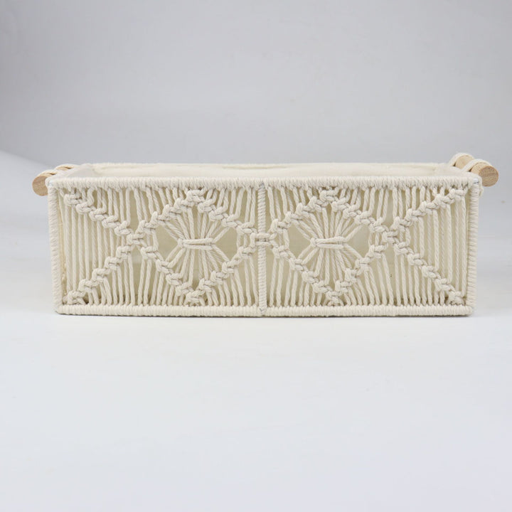 Storage basket with macrame pattern Kalsten