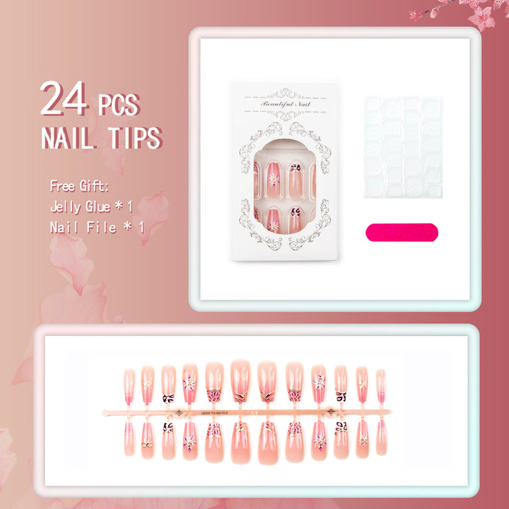 Floral Accent Press-On Nail Set
