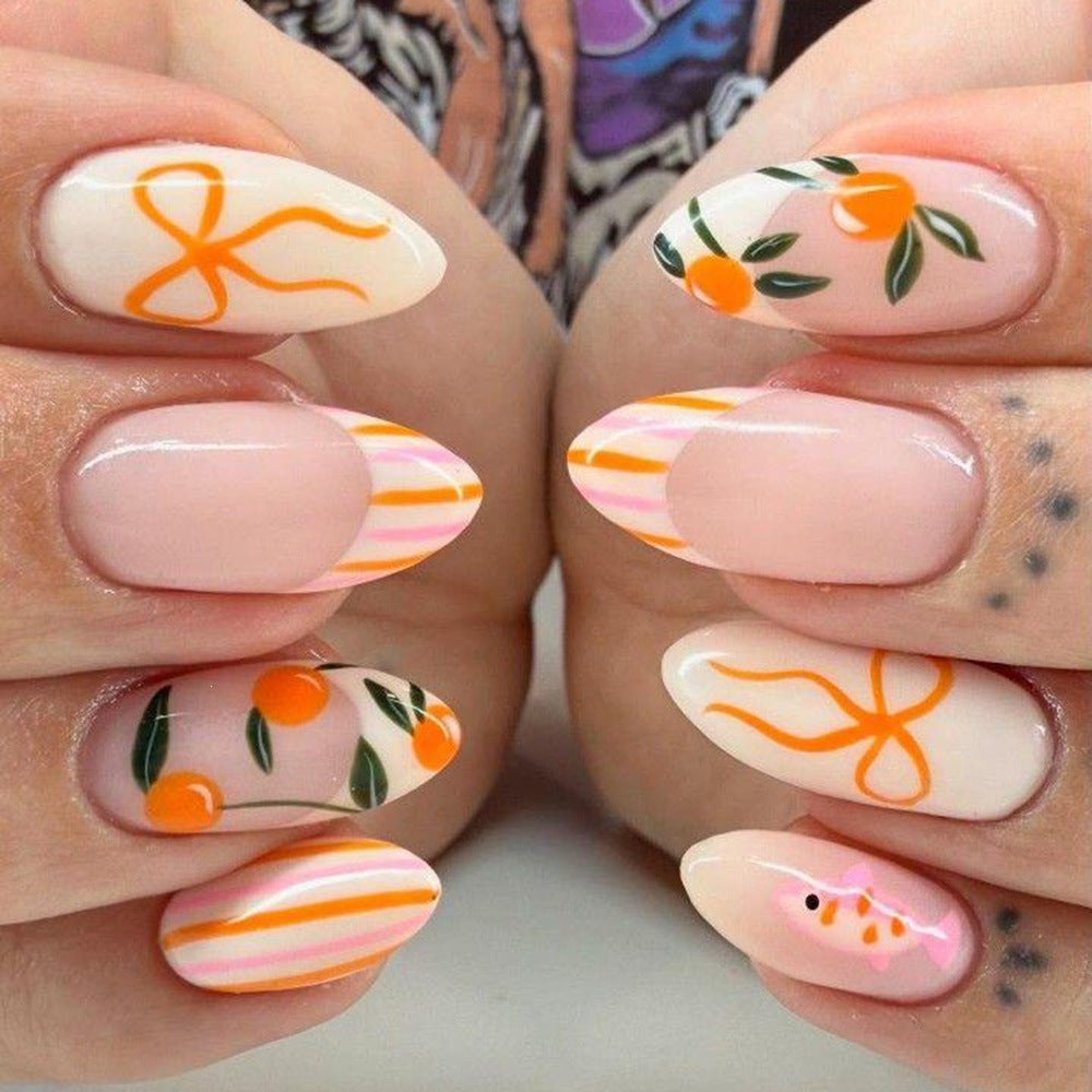 Creative artificial nails with fruity design Kalsten