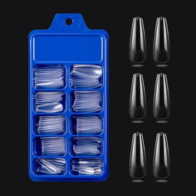 Artificial nails with long French tip design Kalsten
