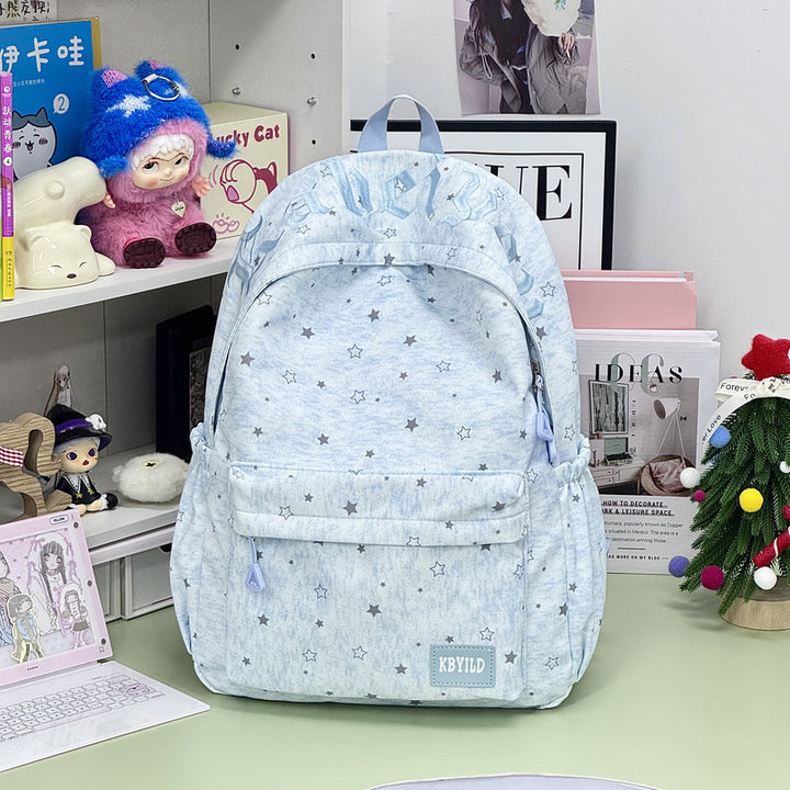 Stylish Star-Embellished Corduroy Backpack Kalsten