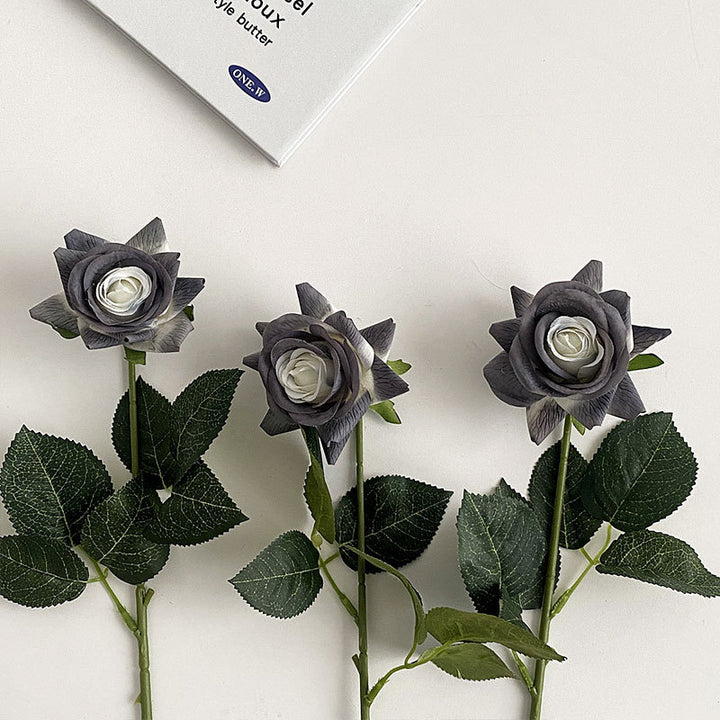 Artificial Silk Rose with Leaves