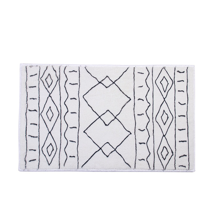 Soft high-pile bath mat rug with Berber-inspired diamond pattern Kalsten