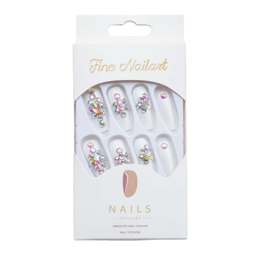 Long Stiletto Press-On Nails with Rhinestone Accents Kalsten