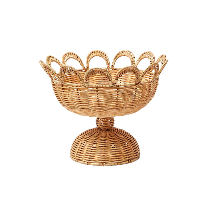 Elegant round decorative basket in floral design Kalsten
