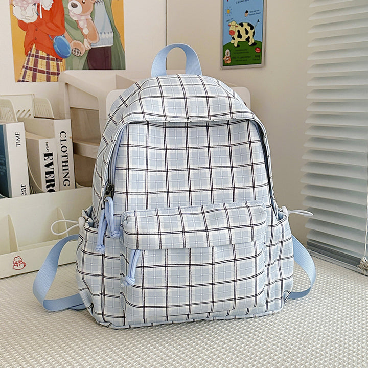 Stylish Checkered Pattern Backpack Kalsten