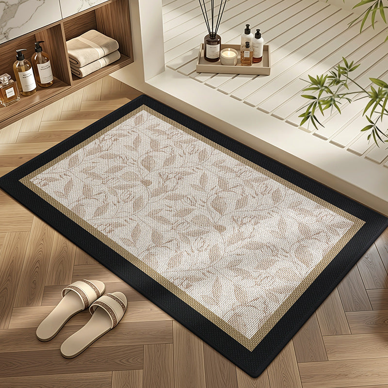 Elegant Floral Print Bath Mat Kalsten