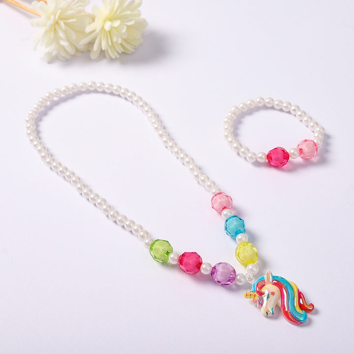 Playful jewelry set with unicorn pendant Kalsten
