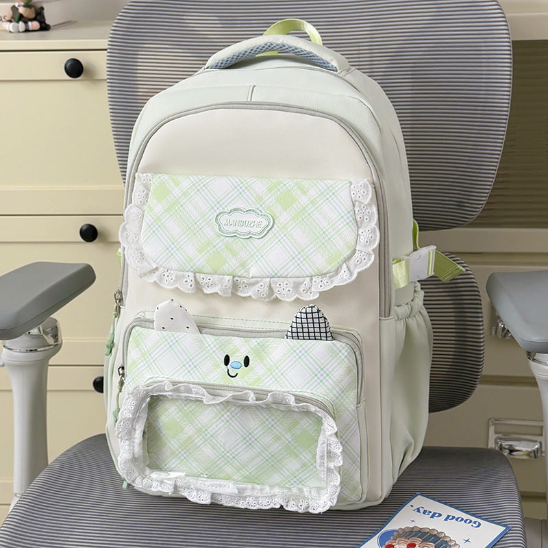 Stylish Multi-Pocket Backpack with Cute Decorative Accents Kalsten