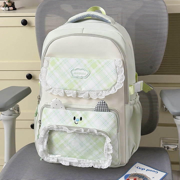 Stylish Multi-Pocket Backpack with Cute Decorative Accents Kalsten