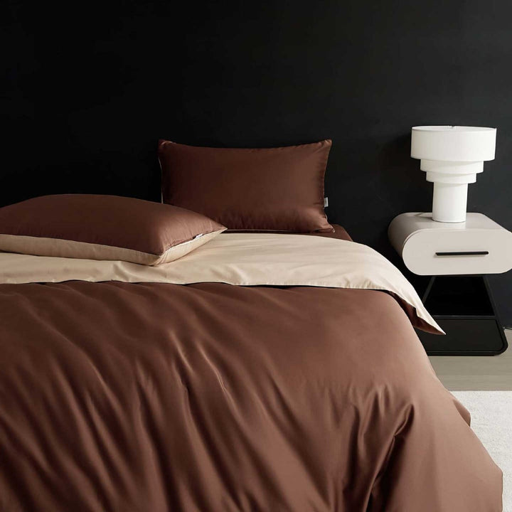 Reversible Premium Cotton Satin Bed Set with Silky Soft Finish