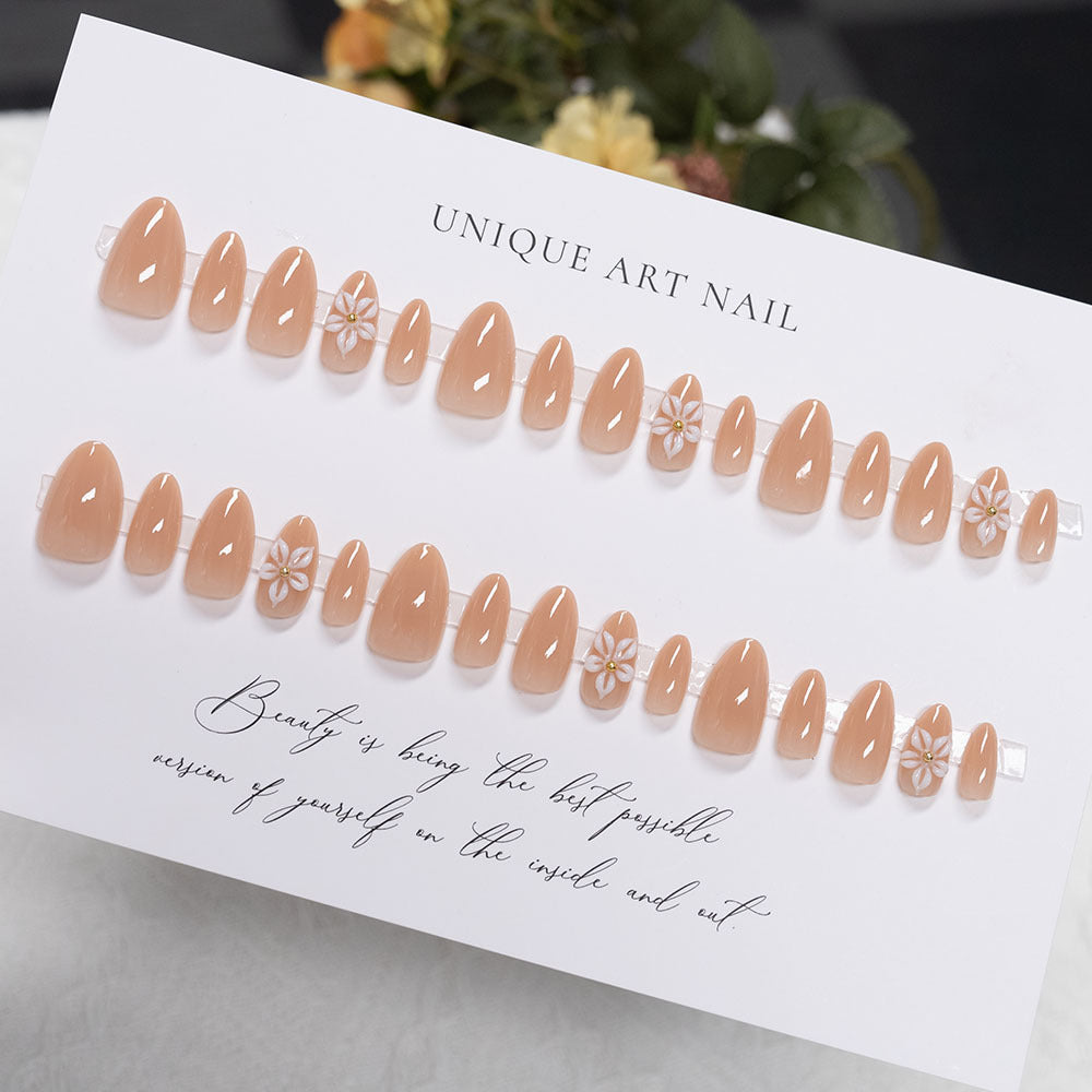 Elegant Floral Press-On Nail Art  1791110838