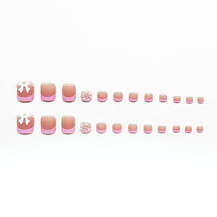 Decorative Press-On Nail Art Set with Floral and Bow Accents Kalsten
