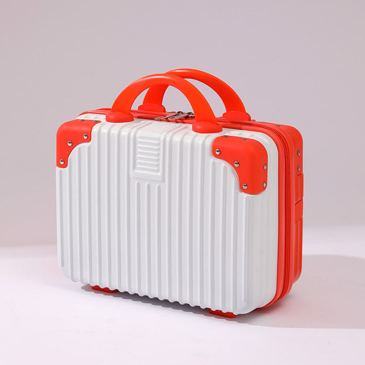 compact hard-shell travel vanity cosmetic and tech organizer with ribbed shell reinforced corners removable padded insert Kalsten