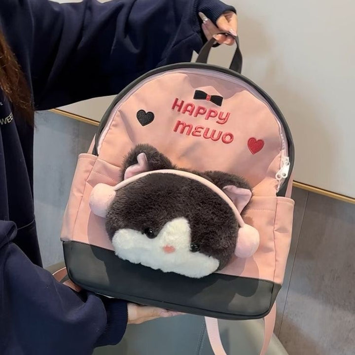 Backpack with Cute Plush Toy and Charming Design Kalsten