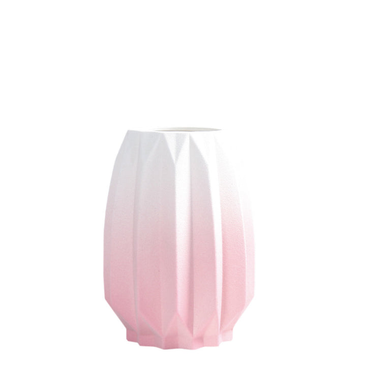 Textured Geometric Ceramic Flower Vase Kalsten
