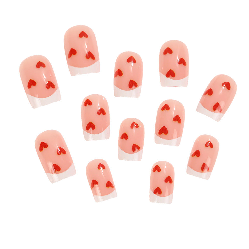 Artificial nails with romantic heart motifs Kalsten