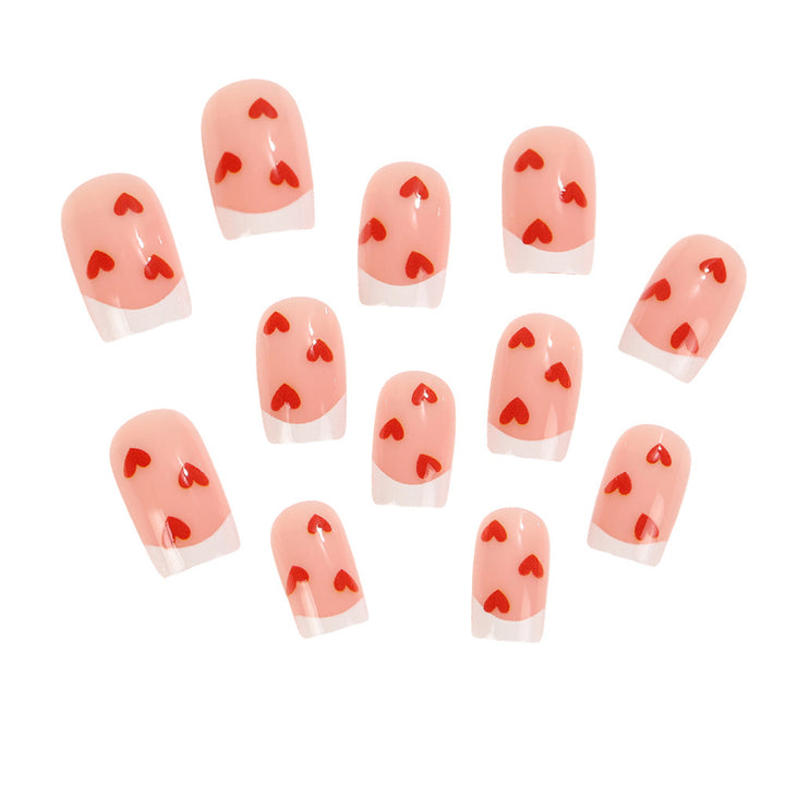Artificial nails with romantic heart motifs Kalsten